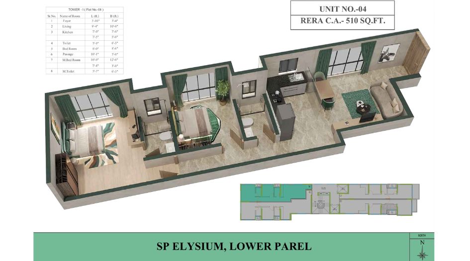 Sanghvi-Parsssva-Elysium-Floor-Plan-2 BHK-510 Sqft